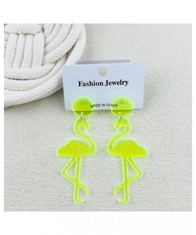 Colorful Transparent Acrylic Flamingo Dangle Drop Earrings Lightweight Cartoon Resin Flamingo Animals Earrings for Women Girl...