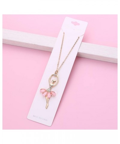 Ballerina Ballet Necklace for Women Dance Girl Rose Gold Exquisite Shimmer Pendant Jewelry Rose Gold $10.99 Necklaces