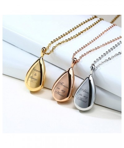 Personalized Teardrop Urn Necklace - Anti Allergy Waterproof Stainless Steel Teardrop Pendant Cremation Jewelry for Ashes,Pet...