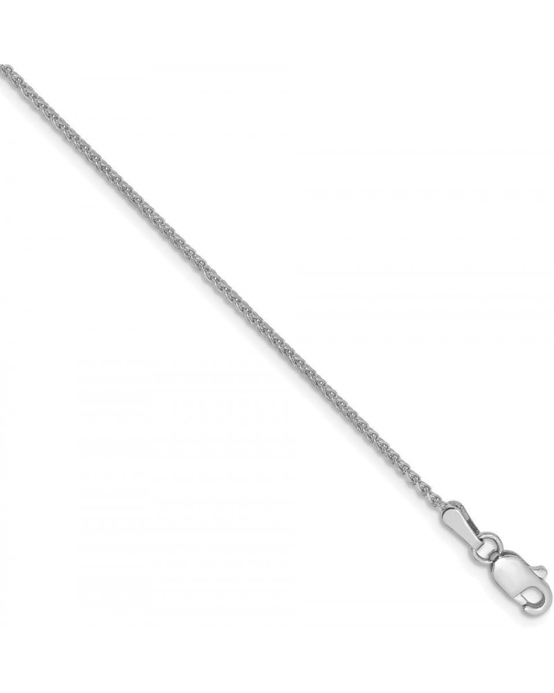 14k White Gold 1.2mm Solid Diamond-Cut Spiga Chain Necklace - with Secure Lobster Lock Clasp 6.0 Inches $110.16 Necklaces