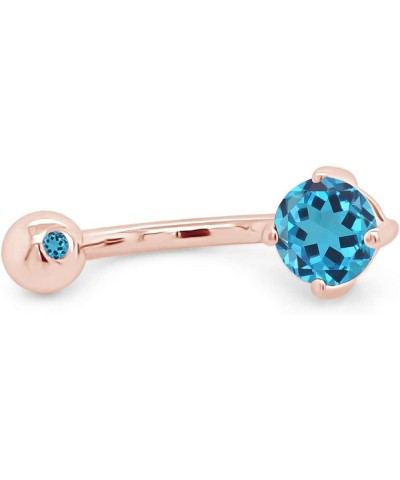 Body Piercing Belly Button Ring in 14K Gold Over Sterling Silver Gift For Her Rose Gold Over : Simulated Blue Topaz $13.80 Bo...