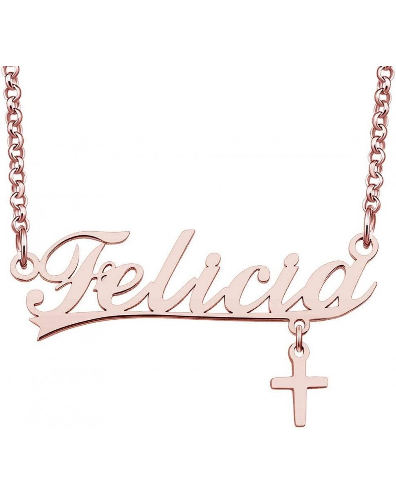 Personalized Name Necklace Rose Gold Customized Pendant Costom Felicia $10.79 Necklaces