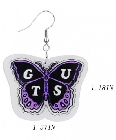 Olivia Earrings Guts Sour Acrylic Earrings OR Singer Music Lover Fans Gifts Butterfly Dangle Earrings Olivia Merch Sour Album...