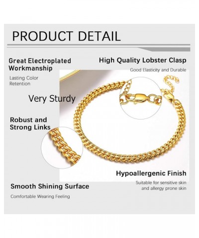 Stainless Steel Chain Anklets for Men Women, Silver/Gold Tone, Ankle Bracelets Hypoallergenic, 8-10.5 Inch Adjustable, Come G...