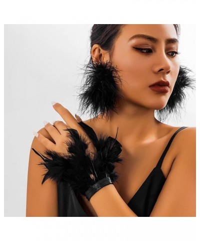 Feather Cuff Snap Bracelet Wrist Sleeve Feather Slap Bracelet Wristband Patting Circle Feather Anklets Arm Cover Black $5.21 ...