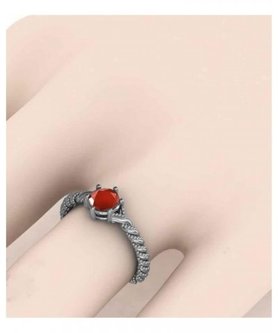 Choose Your Color 925 Sterling Silver Gemstone Antique Ring Art Deco Solitaire Bride Engagement Ring for Women Birthstone Fas...