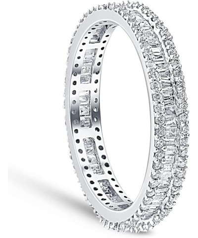 1 1/10 Ct Baguette & Diamond Eternity Ring Wedding Band in White or Yellow Gold White Gold $303.15 Rings