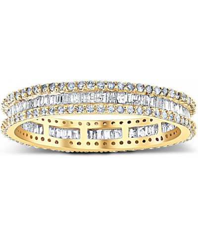 1 1/10 Ct Baguette & Diamond Eternity Ring Wedding Band in White or Yellow Gold White Gold $303.15 Rings