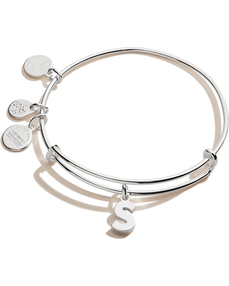 Initial S III Bangle Bracelet One Size Shiny Silver $12.18 Bracelets