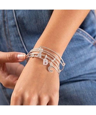 Initial S III Bangle Bracelet One Size Shiny Silver $12.18 Bracelets