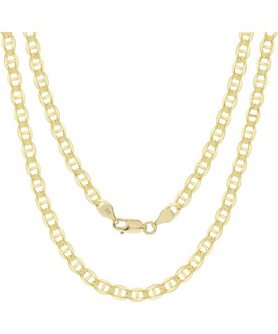 10k Yellow Gold Solid 4mm Anchor Mariner Link Chain Pendant Necklace, Womens Mens Jewelry 16" 18" 20" 22" 24" 26" 28" 30 20 $...