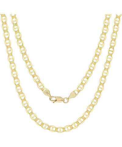 10k Yellow Gold Solid 4mm Anchor Mariner Link Chain Pendant Necklace, Womens Mens Jewelry 16" 18" 20" 22" 24" 26" 28" 30 20 $...