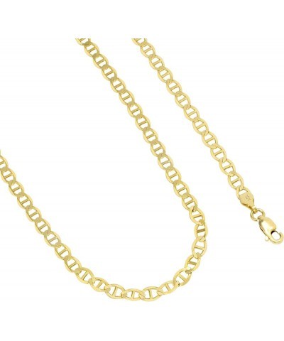 10k Yellow Gold Solid 4mm Anchor Mariner Link Chain Pendant Necklace, Womens Mens Jewelry 16" 18" 20" 22" 24" 26" 28" 30 20 $...