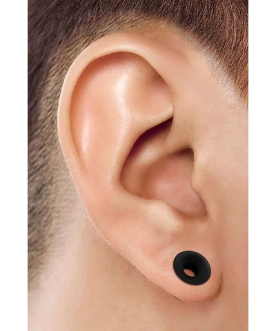 2PCS Silicone Black Double Flared Saddle Stretcher Ear Tunnel Gauge Plug Earring Lobe Piercing Jewelry Pick Size E:2PCS-1/2 i...