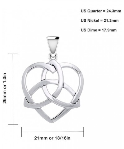 Ladies 925 Sterling Silver Irish Celtic Trinity Knot Heart Pendant Necklace, 18" to 24 24in, 2.2mm Box Chain $57.12 Necklaces