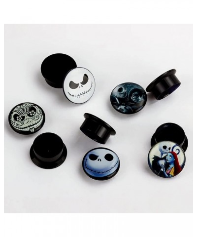 KUBOOZ(5 Pairs Smiling-Skull Acrylic Ear Plugs Tunnels Gauges Stretcher Piercings 2g(6mm) $11.39 Body Jewelry