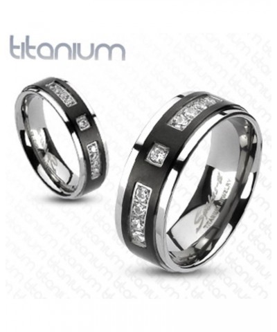 His and Her Stainless Steel 2.50 Carat Cubic Zirconia Bridal Set and Men's Titanium Wedding Band Women's Size 10 Men's Size 0...