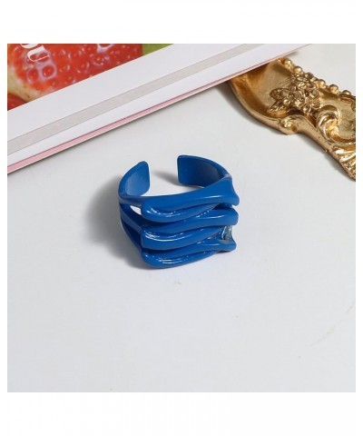 Transparent acrylic color resin ring female fashion personality Metal opening $7.20 Rings