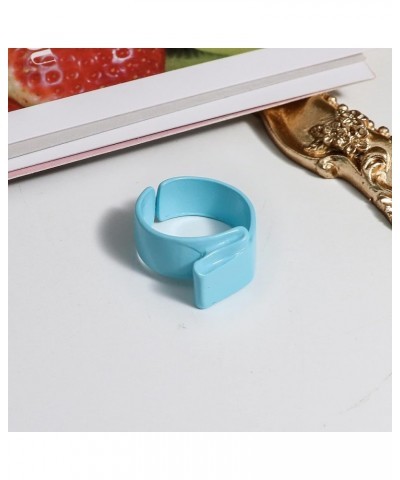 Transparent acrylic color resin ring female fashion personality Metal opening $7.20 Rings