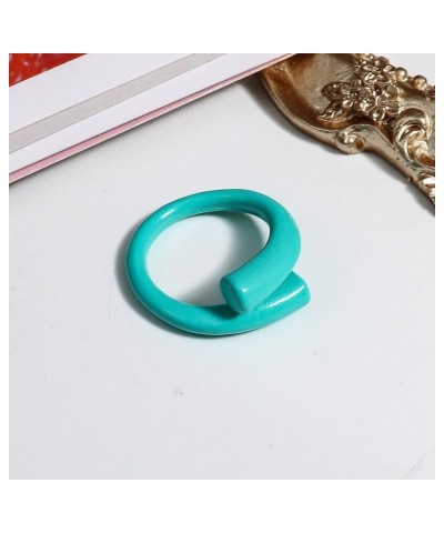 Transparent acrylic color resin ring female fashion personality Metal opening $7.20 Rings