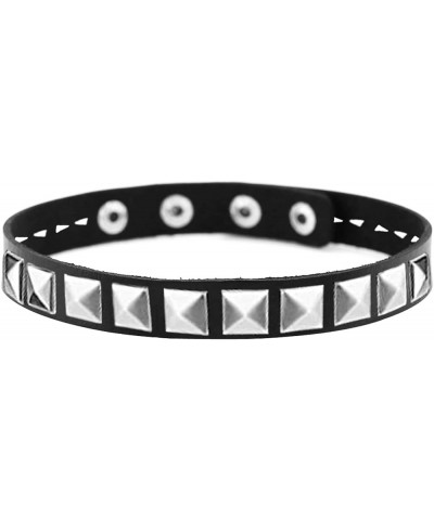 Pyramid Studded Choker Necklace and Bracelets for Men Women-80s Leather Wristband Wrist Cuff Armband Set -Punk Rock Emo Goth ...