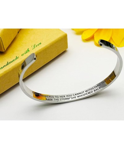 Inspirational Bracelets for Women Personalized Jewelry Gifts for Her,Stainless Steel Engraved Friendship Cuff Bangles for Tee...