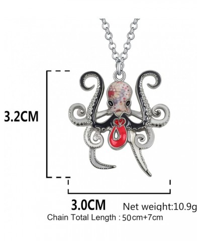 Enamel Alloy Ocean Animals Necklace Sea Life Fish Pendant Ocean Jewelry Charms Gifts for Women Girls Decor Dark $9.35 Necklaces