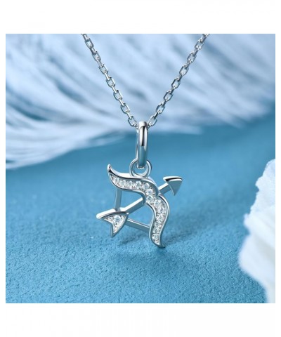 Moissanite Zodiac Necklace For Women, 12 Constellation Zodiac Sign Sterling Silver Pendant Necklace Jewelry Gifts Sagittarius...