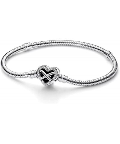 Charm Bracelet For Woman 925 Sterling Silver Jewelry Moments Heart Clasp Snake Chain Bracelet Fit Any Charm Gift for Women Gi...