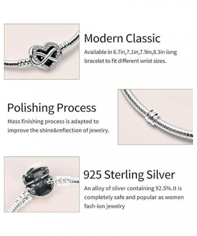 Charm Bracelet For Woman 925 Sterling Silver Jewelry Moments Heart Clasp Snake Chain Bracelet Fit Any Charm Gift for Women Gi...