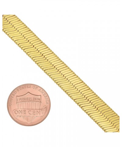 4mm-10mm Polished 14k Yellow Gold Plated Flat Herringbone Chain Anklet 9 Inches 10.8mm Bracelet $29.14 Bracelets