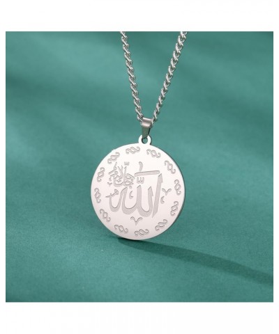 Ayatul Kursi Necklace Allah Necklace for Women Men Islamic Script Symbols Allah Arabic Round Pendant Necklace Middle East All...