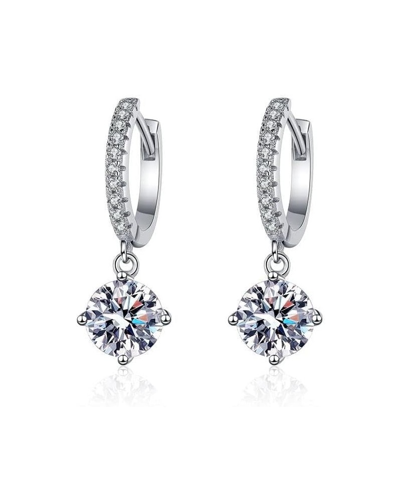 1.0 Carat 14K Gold Moissanite Hoop Earrings,Timeless Moissanite Huggie Earrings,Fashion Gift for Her 1.0CT 18k gold $67.73 Ea...