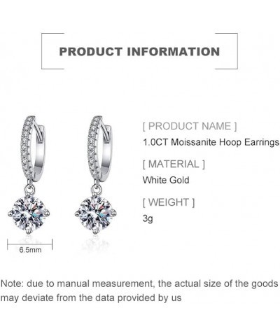 1.0 Carat 14K Gold Moissanite Hoop Earrings,Timeless Moissanite Huggie Earrings,Fashion Gift for Her 1.0CT 18k gold $67.73 Ea...