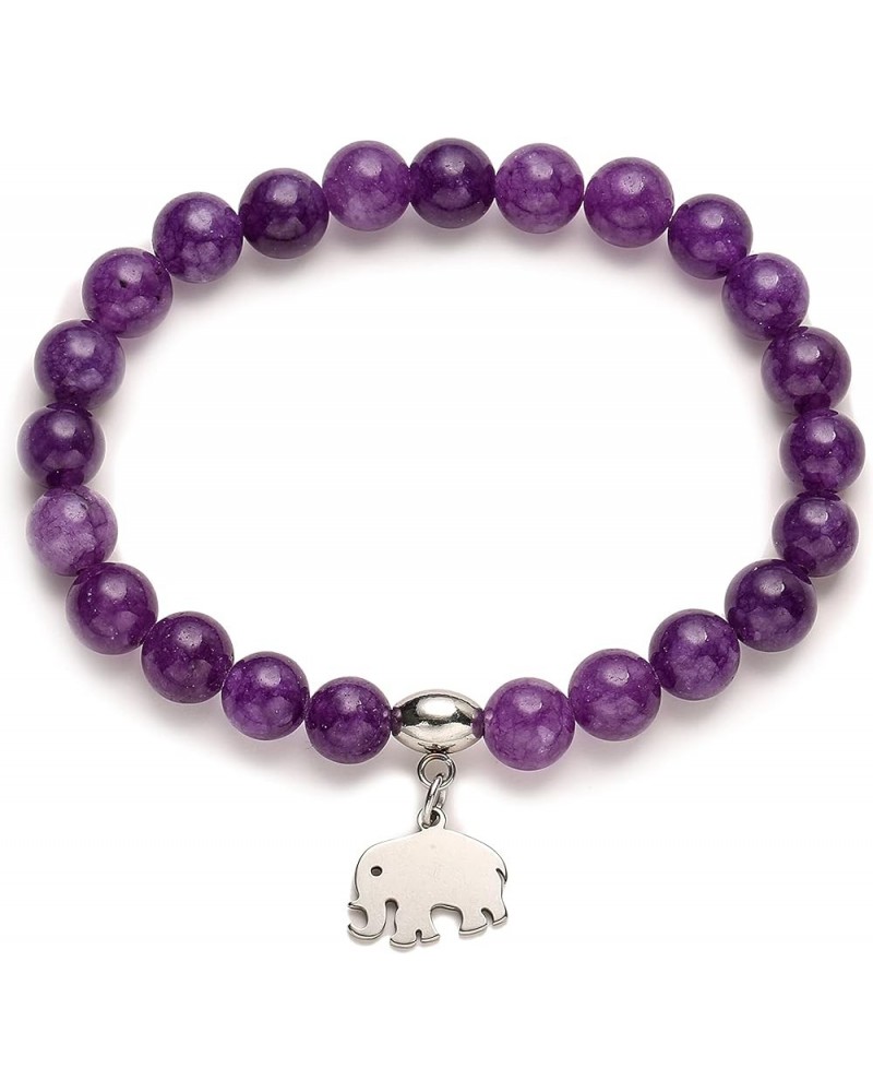 Elephant Gifts for Women Elephant Beads Bracelets Gifts for Women Men Teens Amethyst $8.26 Bracelets