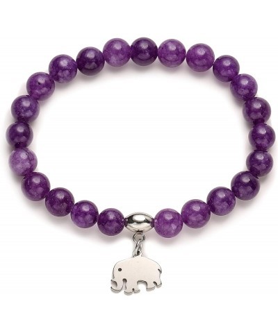 Elephant Gifts for Women Elephant Beads Bracelets Gifts for Women Men Teens Amethyst $8.26 Bracelets