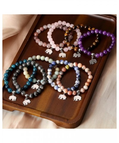 Elephant Gifts for Women Elephant Beads Bracelets Gifts for Women Men Teens Amethyst $8.26 Bracelets