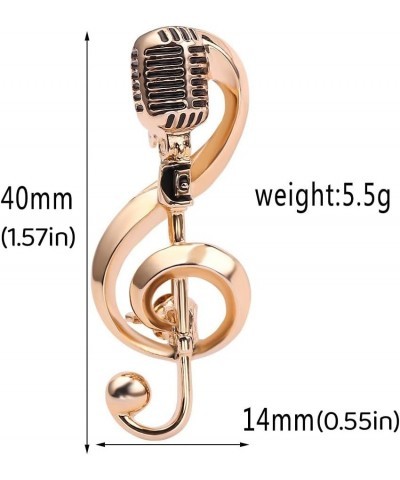 Microphone Music Note Brooch Pins Retro Rock Hip Pop Jewelry for Women Men Set $5.79 Brooches & Pins