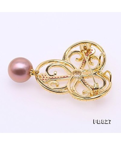 Pin Lustrous 12.5mm Lavender Round Edison Pearl Brooch for Womens Gift Party $24.29 Brooches & Pins