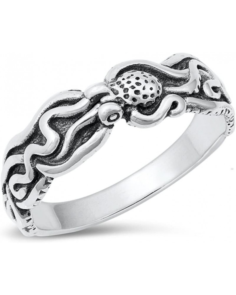 CLOSEOUT WAREHOUSE Sterling Silver Octopus Tentacles Ring Silver $13.62 Rings