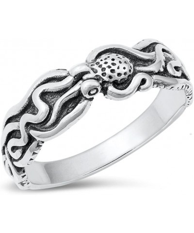 CLOSEOUT WAREHOUSE Sterling Silver Octopus Tentacles Ring Silver $13.62 Rings