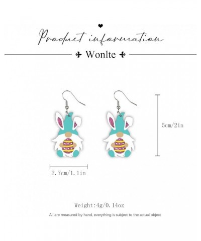 Easter Acrylic Earrings for Women, Easter Bunny Rabbit Easter Egg Gnomes Carrot Stud Earrings Lightweight Cute Cartoon Bunny ...