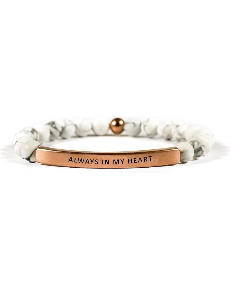 Love Collection Unisex Stretchable Bracelets (ALWAYS IN MY HEART) Howlite Marble $31.32 Others