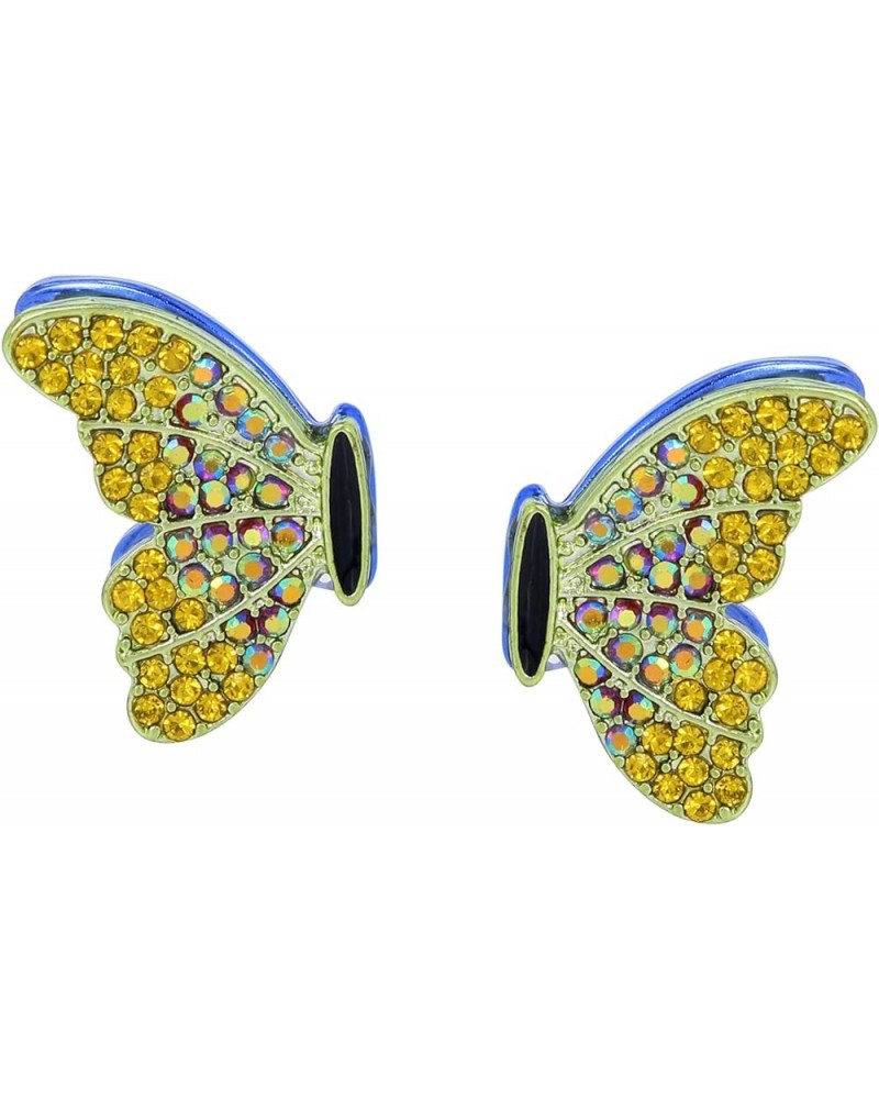 Womens Butterfly Earrings Green/Gold One Size $39.84 Earrings