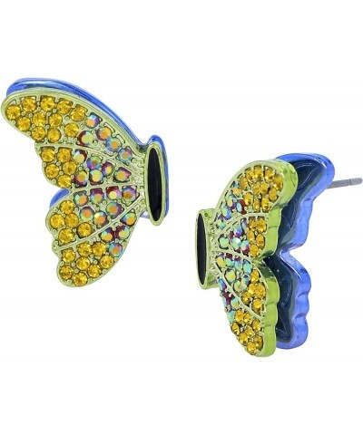 Womens Butterfly Earrings Green/Gold One Size $39.84 Earrings