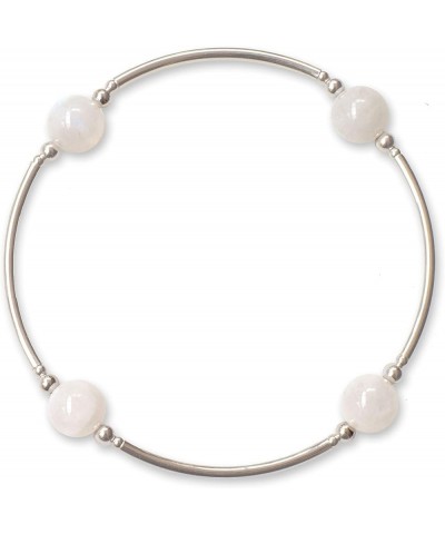 Smaller Bead Moonstone Blessing Bracelet 7.25 Inches $19.25 Bracelets