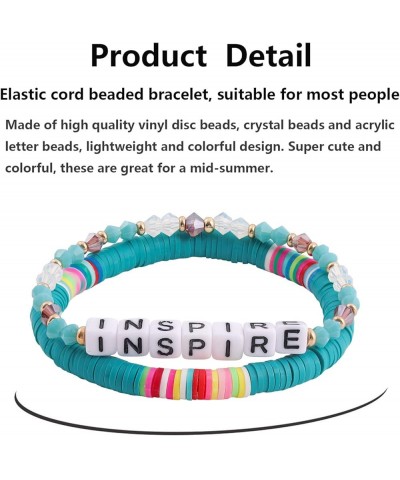 Heishi Bracelets Stackable Rainbow Vinyl Disc Bead Surfer Stretch Crystal Bracelets Elastic Rope Layering Friendship Bracelet...