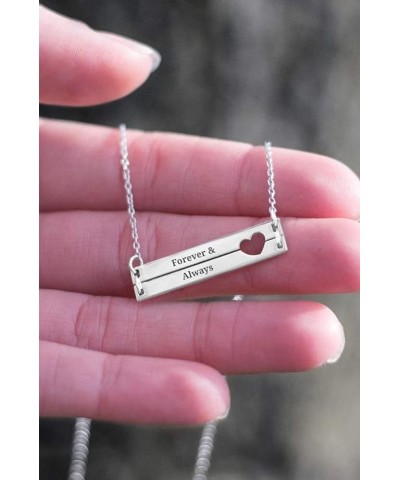 Personalized Bar Necklace, Engraved Custom Name Necklace Charm Pendant Jewelry Gift for Women Two Bar Necklace with Heart $17...