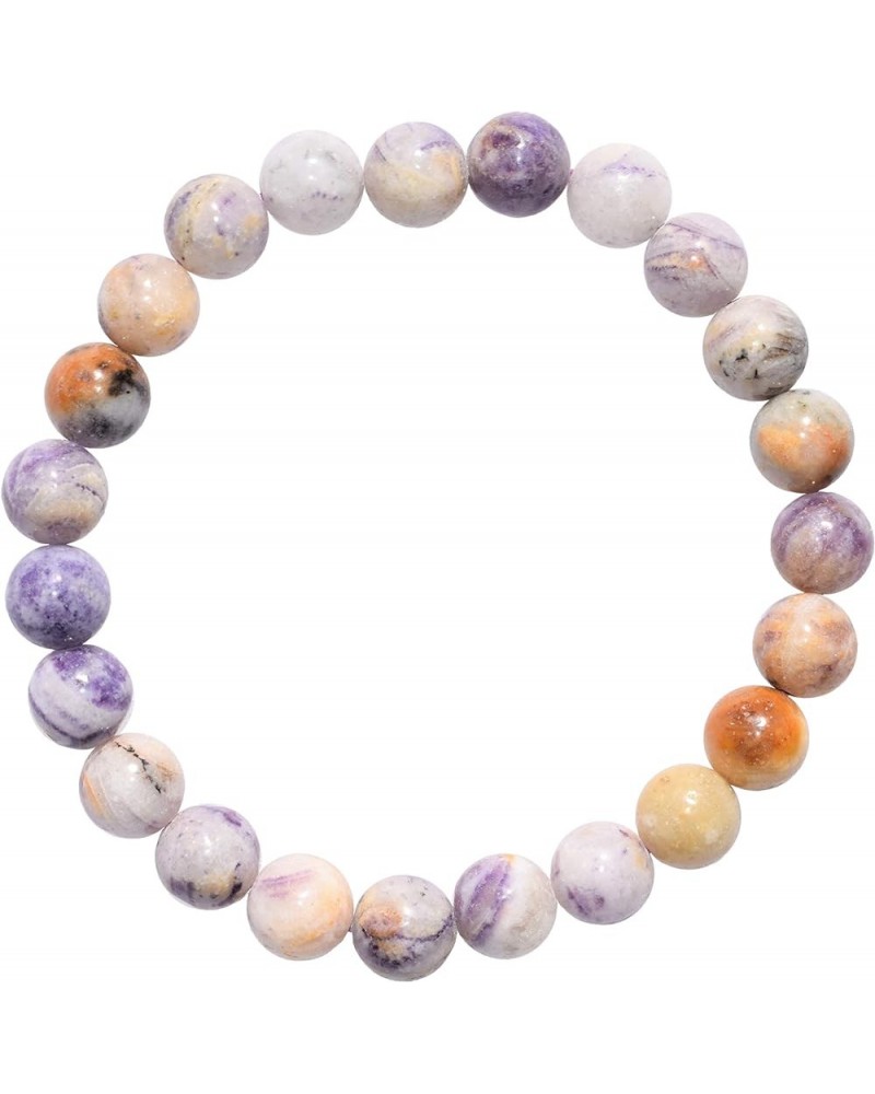 Charged Natural Gemstone Crystal 8mm Bead Bracelet + Selenite Charging Heart [Included] Flower Charoite $6.32 Bracelets