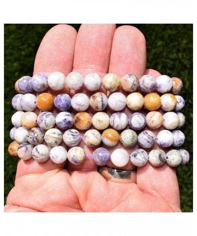 Charged Natural Gemstone Crystal 8mm Bead Bracelet + Selenite Charging Heart [Included] Flower Charoite $6.32 Bracelets